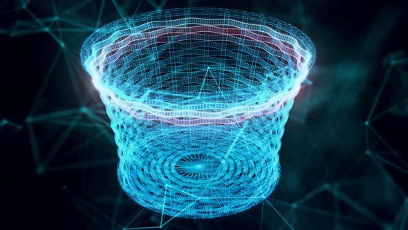 Wooden Basket Hologram Close Up 4k alt