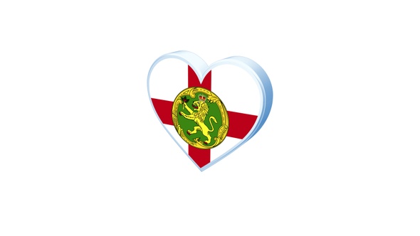 Alderney Flag Heart Shape