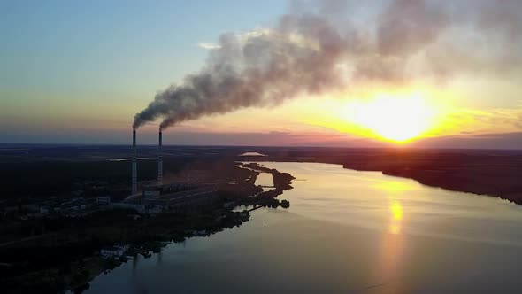 Factory Pipe Polluting Air