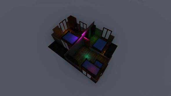 Isometric bedroom interior