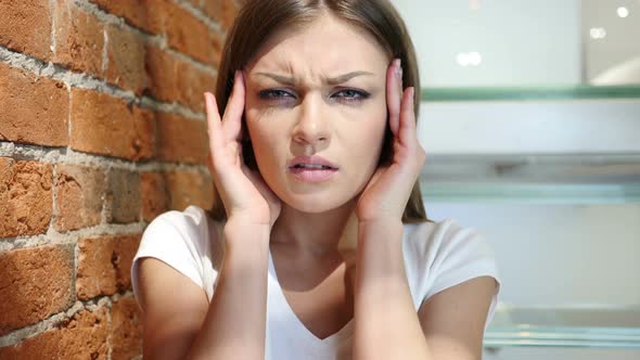 Tension and Headache, Gesture by Frustrated Woman