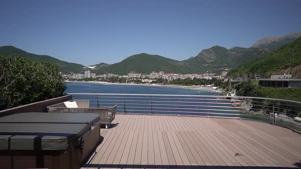 View From the Hotel Terrace to the Bay and the Coast of Budva