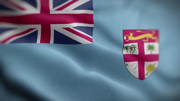 Fiji Flag Textured Waving Front Background HD