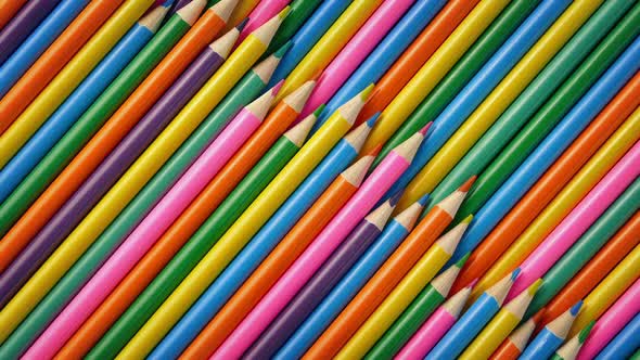 Kid's Coloring Pencils Rotating