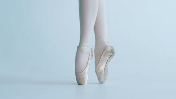 Ballerina Dancing Ballet, Feet Closeup