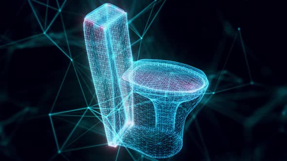 Toilet Hologram Close Up Hd