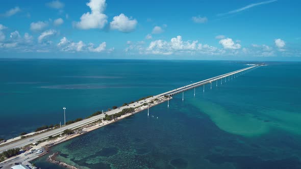 Paradise landscape of caribbean sea of Florida Keys Florida United States.