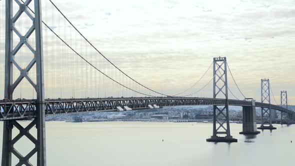 Close up of the Bay Bridge in San Francisco
