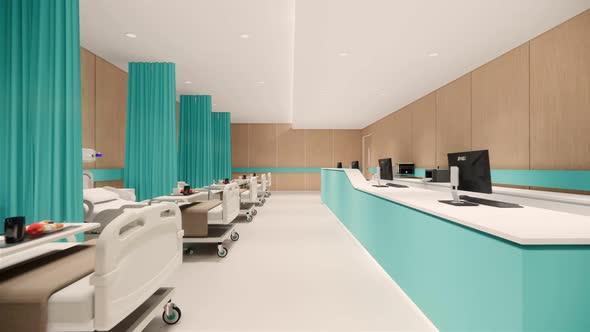 3d rendering room clinic.Hospital,health care concept.