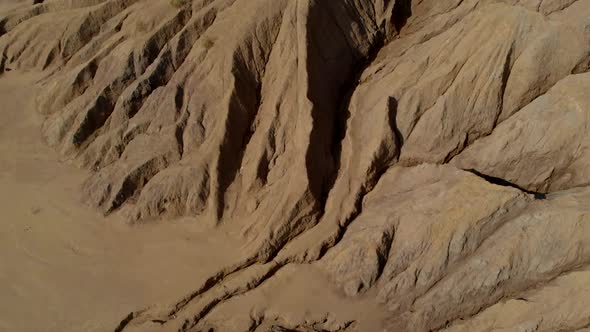 Aerial View on Rocks in Semidesert, Geological and Geophysical Review, Lifeless Desert