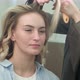 Professional Hair Stylist Doing Hairstyle of Beautiful Blond Model and She Smiling - VideoHive Item for Sale