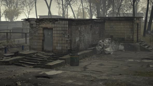 Old and Abandoned Buildings in a Small Town alt