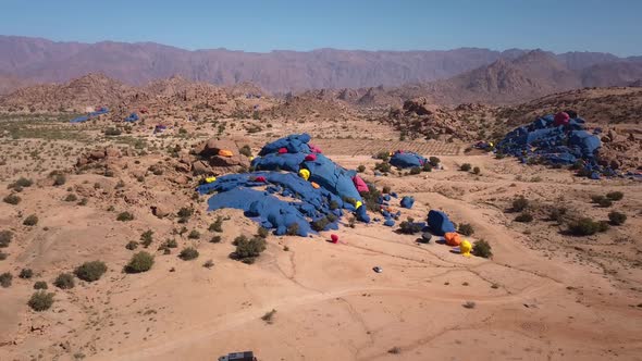 AERIAL: Colorful Rocks in Sahara Desert