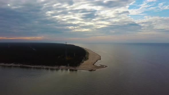 Kolka Cape, Baltic Sea, Latvia. During Autumn Evening Sunset.