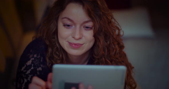 Portrait of Young Female Shopping Online