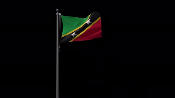 Saint Kitts And Nevis Flag With Alpha 4K