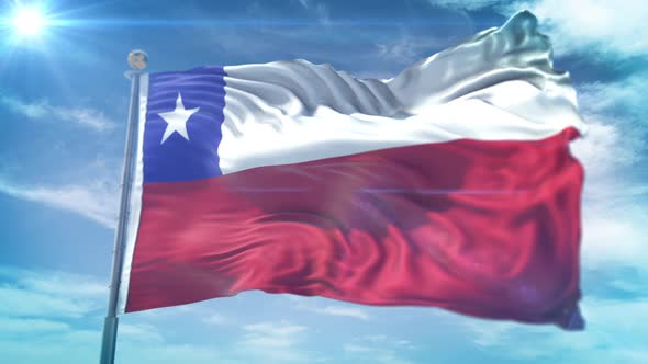 4K 3D Chile Flag