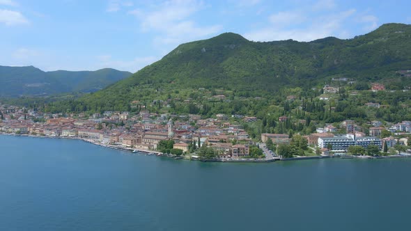 Aerial Landscape of Garda Lake Italy at Salò