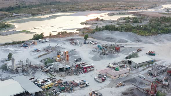 Sand and gravel extraction at an industrial plant on the bank of a river - impact on the environment