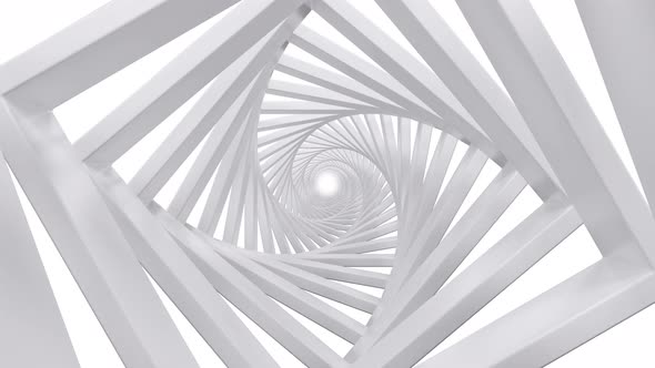 Abstract White Tunnel Loop 4k