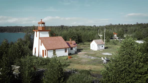 Incredible view of the old lighthouse in Manitoulin Island