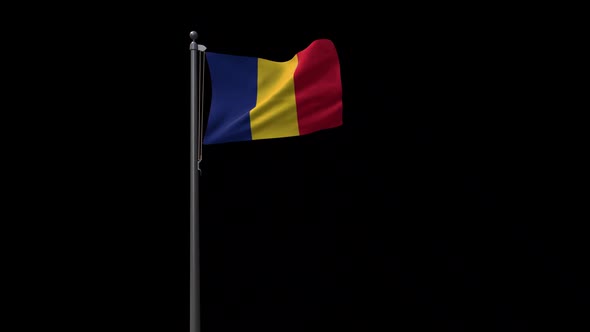 Romania Flag With Alpha 2K
