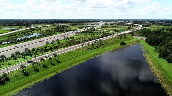 Trafficing at the Florida's Turnpike and Route 429 Interchange in Winter Garden, Florida.