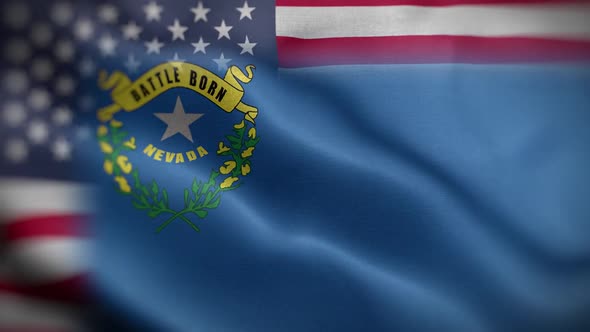 Nevada State Usa Mixed Flag Front HD