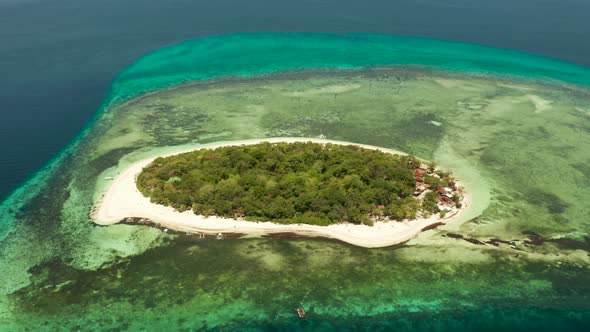 Tropical Island with Sandy Beach