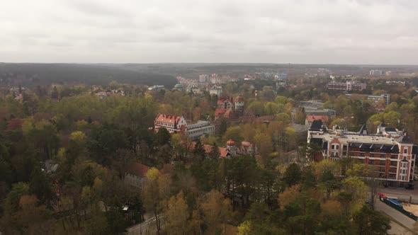 Water tower of Svetlogorsk in springtime