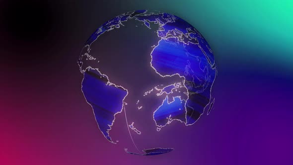 Digital earth map animation. Animated earth globe spinning news background. A 188 alt