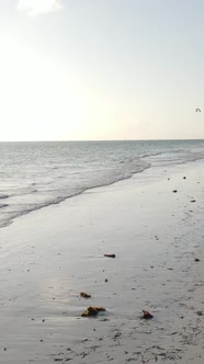 Tanzania  Vertical Video of the Ocean Near the Coast of Zanzibar Slow Motion