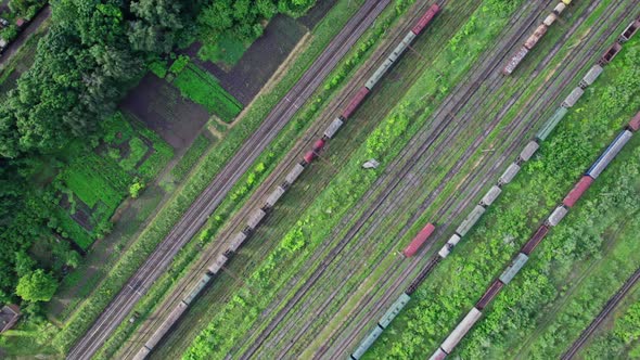 Wagons with Goods on Railroad