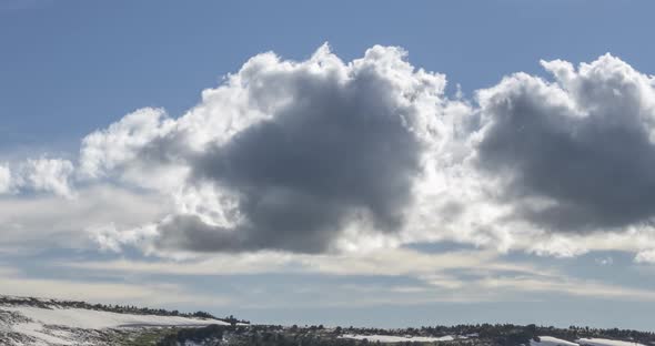 Time Lapse of Cloudscape Behind of the Mountains Top