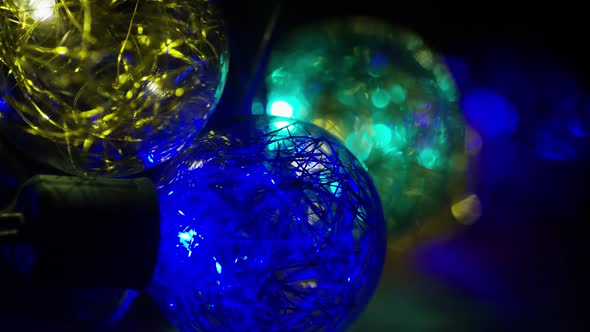 Cinematic, Rotating Shot of ornamental Christmas lights