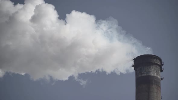 Smoke Comes From the Chimney. Air Pollution. Ecology. Kyiv. Ukraine.