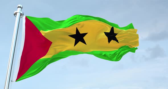 Sao Tome And Principe  Flag Waving Loop  4 K