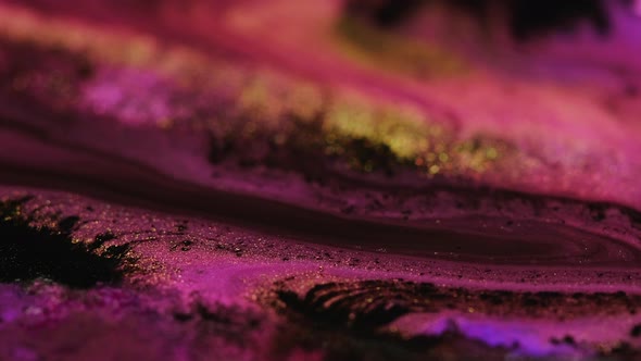 Glitter Fluid Flow Ink Floating Pink Golden Black alt