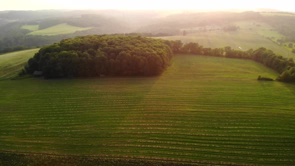 Slow aerial moving point of view of the landscape