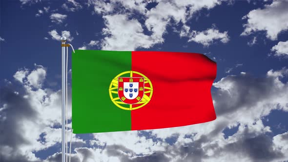 Portugal Flag Waving 4k