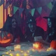 A Group of Friends is Guessing on Cards on Halloween - VideoHive Item for Sale