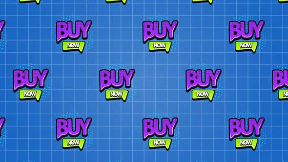 Buy Now Comic Sticker Animation Background