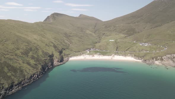 Beautiful Inlet And Sandy Keem Bay Stretching Within The Borders Of Achill Island In Ireland. Forwar
