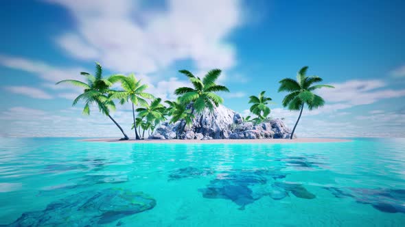 Small Island in sea HD