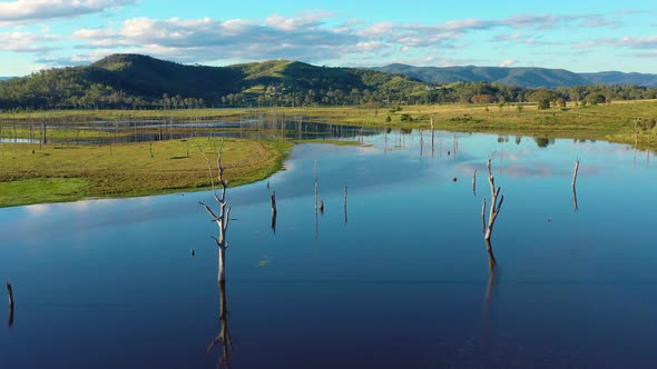 Aerial view of Lake Somerset, Queensland, Australia.