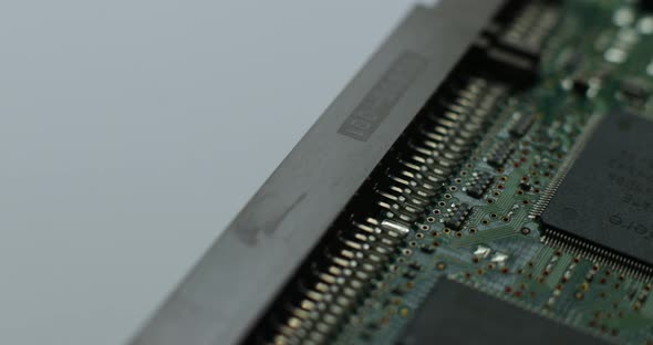 Detail of a circuit board on a hard drive