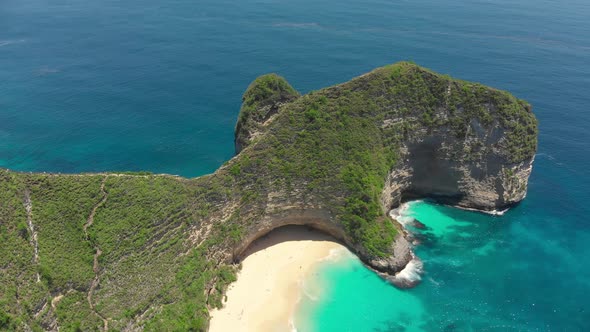 Aerial View on Kelingking Beach on Nusa Penida Island