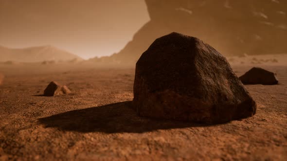 Fantastic Martian Landscape in Rusty Orange Shades alt