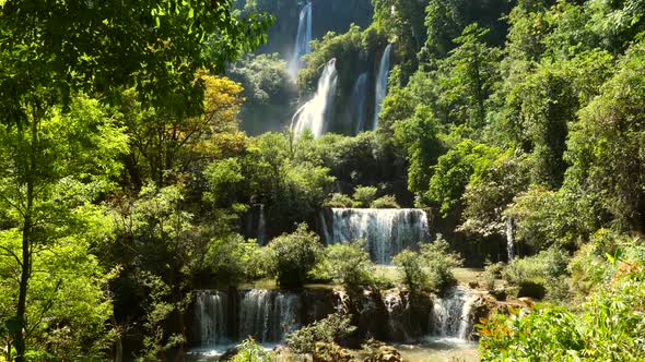 Beautiful Waterfall in Green Forest