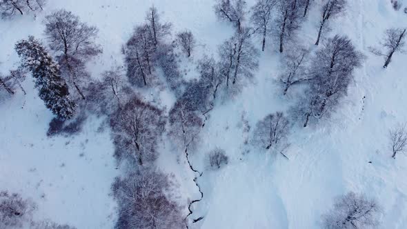 Winter Landscape Aerial view